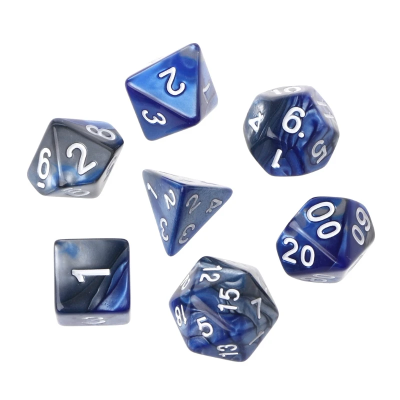 7 шт./компл. акриловые многогранные кости для TRPG настольной игры Подземелья и