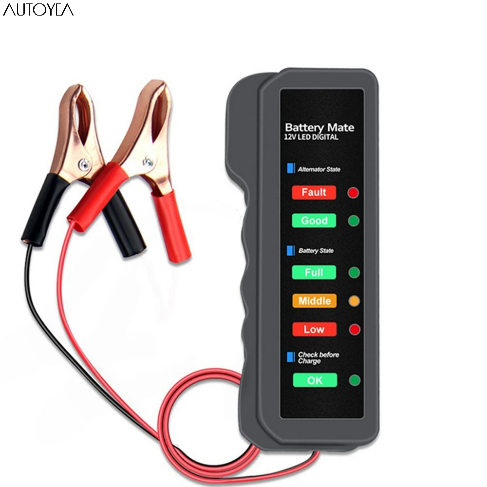 Авто Батарея Тестер 12V цифровой генератор тестер для Мото Дисплей автомобиль