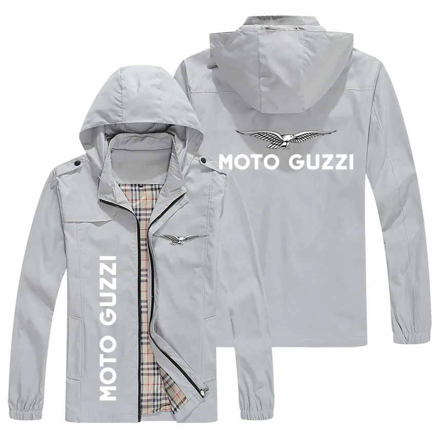 

2021 men's new spring and autumn jacket men's and women's casual zipper standing jacket hooded printing logo MOTOG