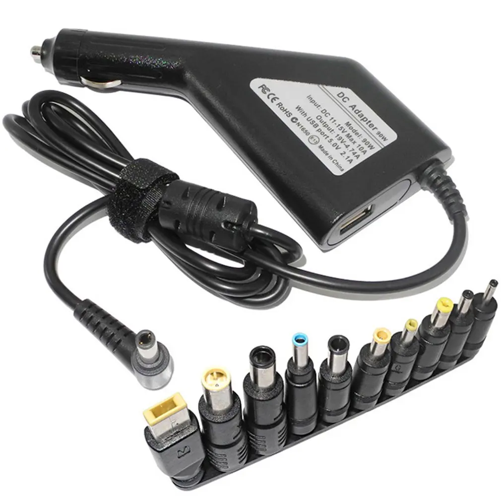 Multi-plug19V 4.74A 90W ноутбук Универсальное автомобильное зарядное устройство с выходом