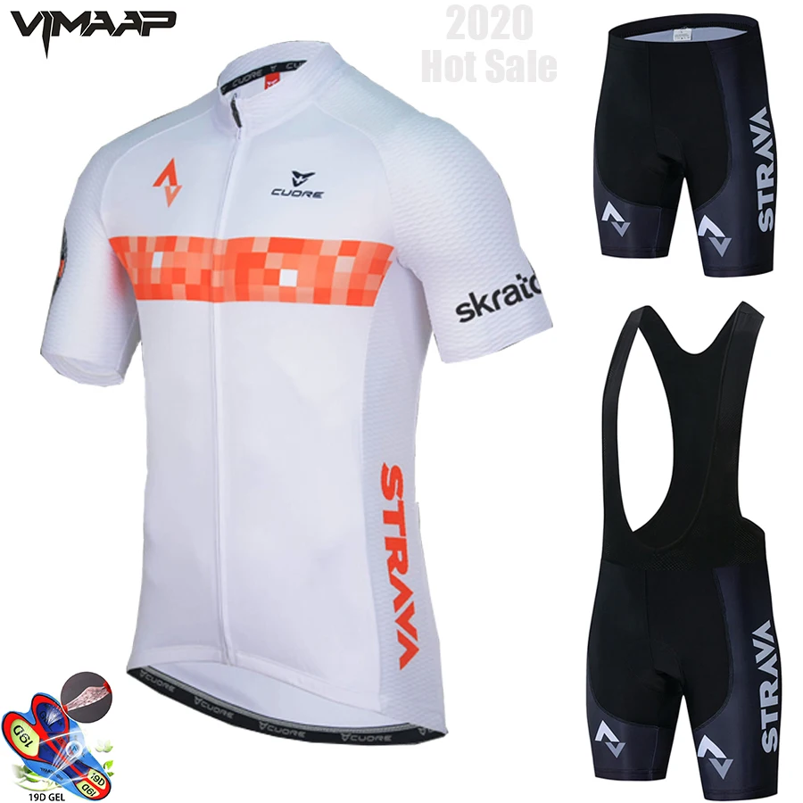 

2021 new Team STRAVA Cycling Jerseys Bike Wear clothes Quick-Dry bib gel Sets Clothing Ropa Ciclismo uniformes Maillot Sport Wea