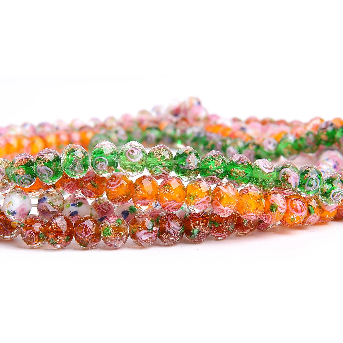 Бусины круглые граненые разноцветные 8/10/12 мм 10 шт. |