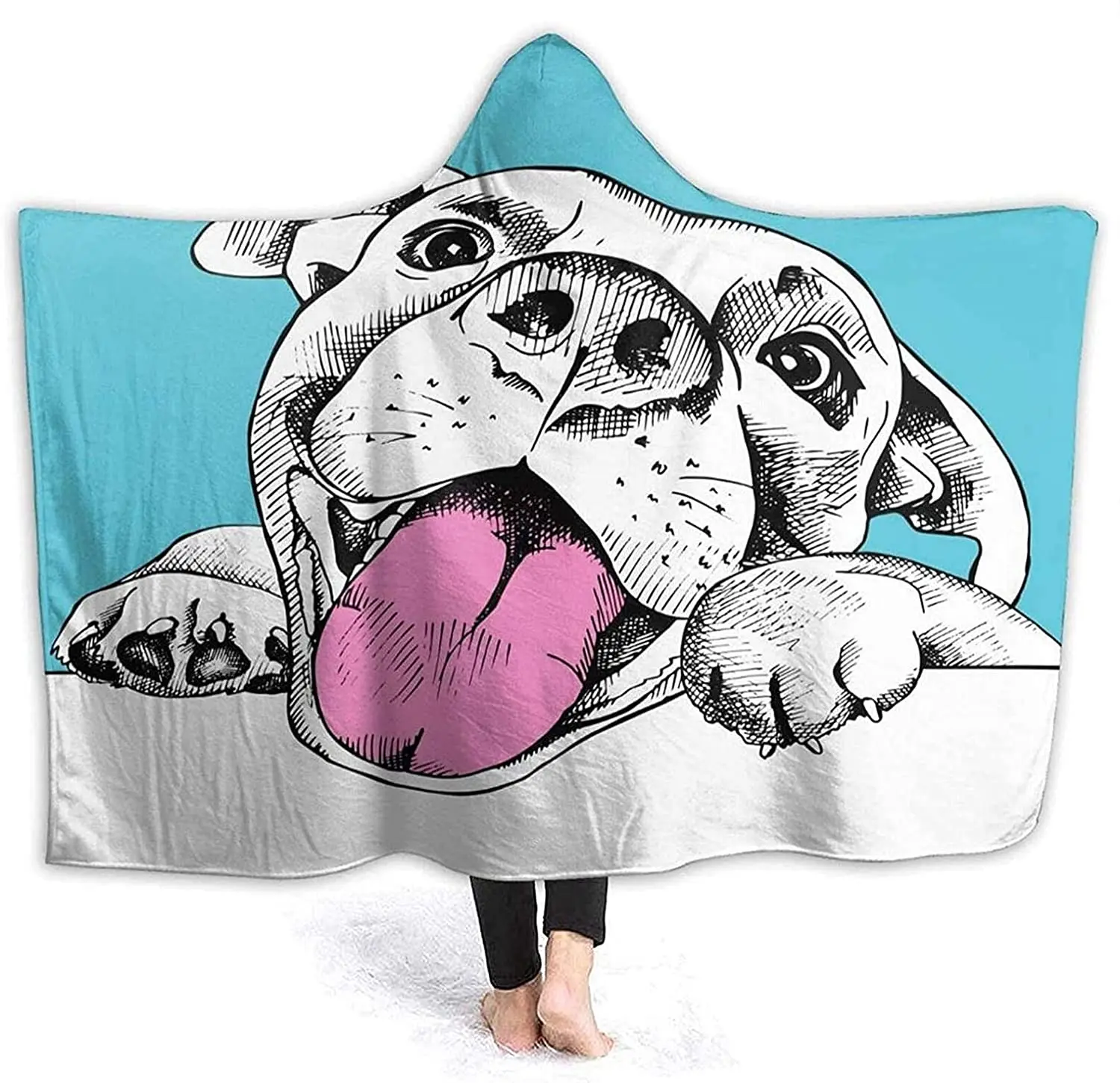 Веселая собака с капюшоном одеяло смешное счастливое милое улыбающееся животное