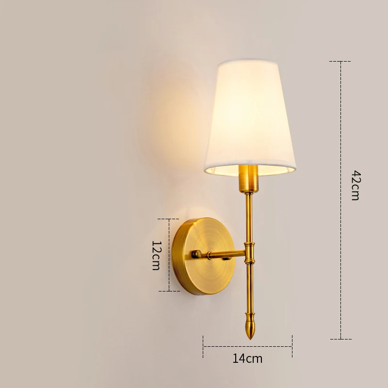 

Nordic Vintage Fabric E14 Led Wall Lamp Modern Living Room Bedroom Bedside Staircase Aisle Indoor Lighting Room Art Lights Decor