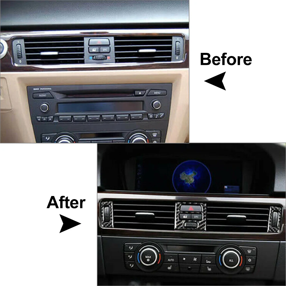 

Carbon Fiber Car Air Vent Outlet Cover Trim 5Pcs For BMW 3 Series E90 E92 E93 2005 2006 2007 2008 2009 2010 2011 2012
