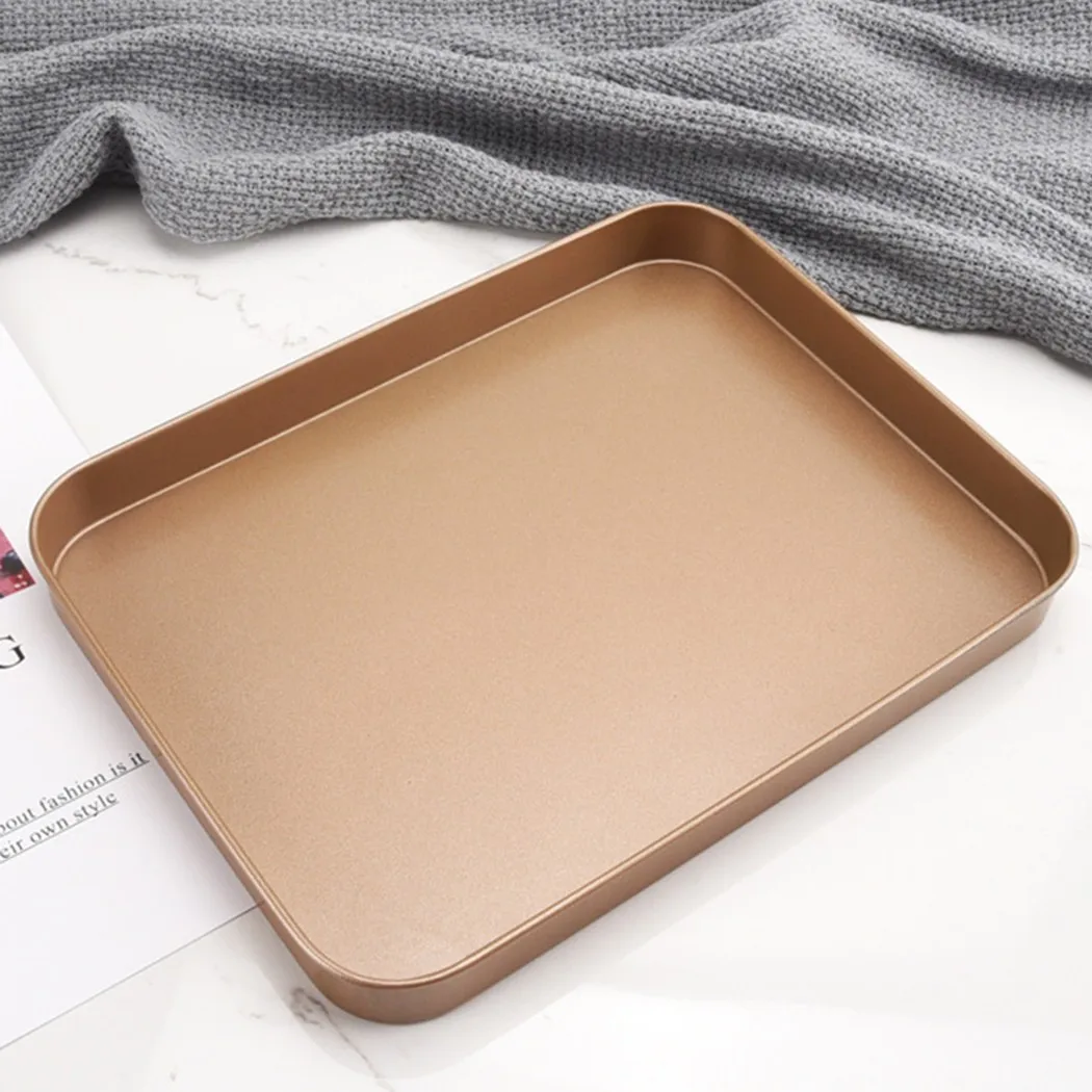 

1pc 24.5 * 18.8 * 2.4cm Baking Tray Rectangle Non-stick Baking Tray Carbon Steel Kitchen Cake Bread Biscuit