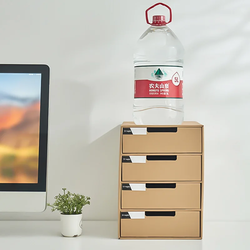 Бумажный настольный шкаф для хранения файлов отделочная коробка простая