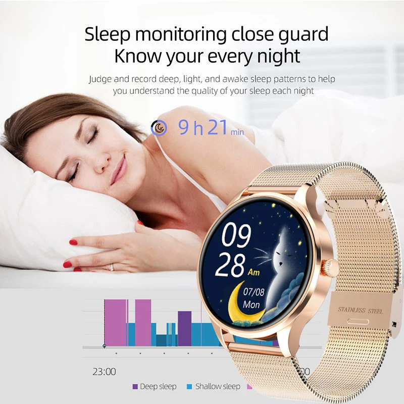 

IP68 Waterproof Smart Watch Women Lovely Bracelet Heart Rate Monitor Sleep Monitoring Fashion Smart watches Connect IOS Android