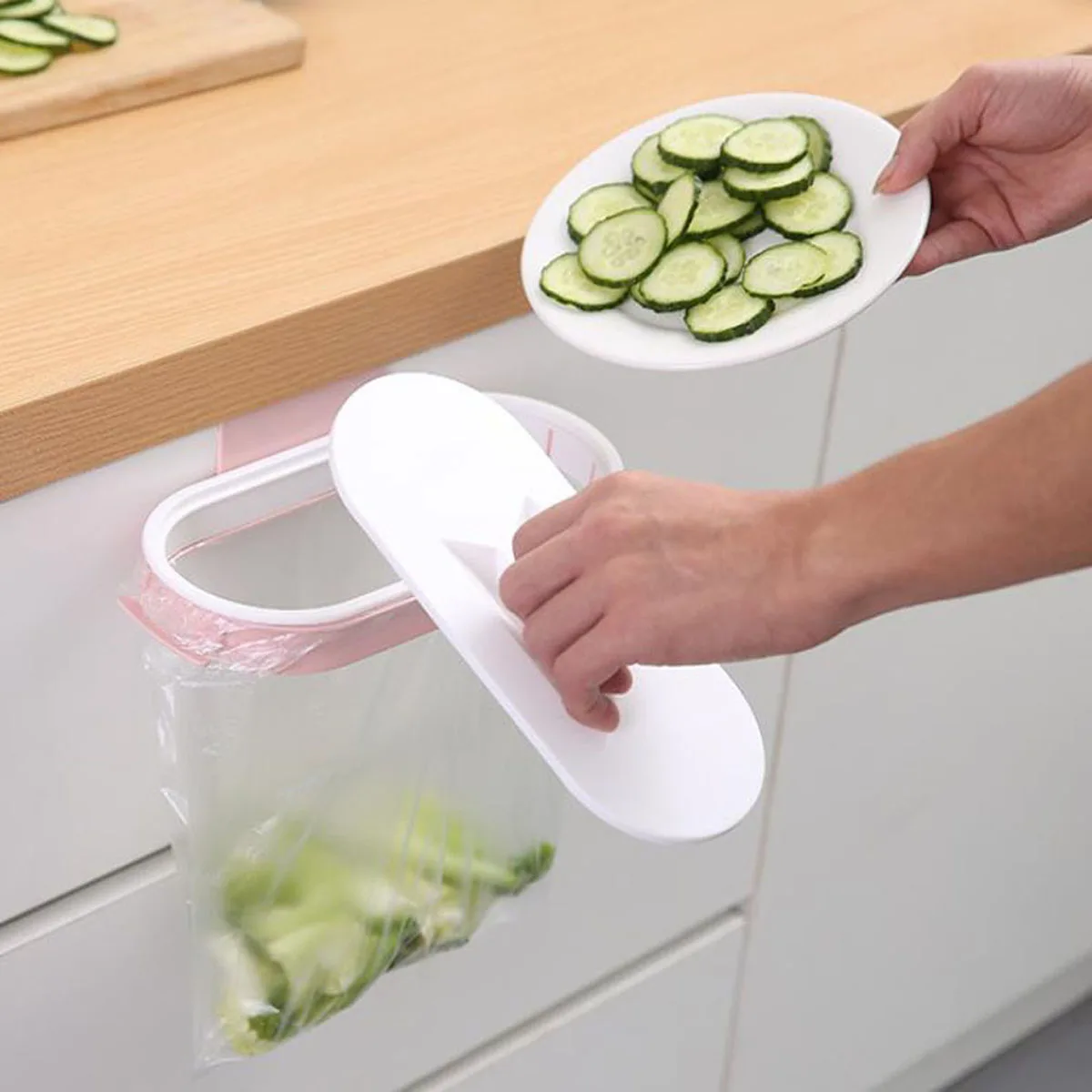 Держатель мусорного пакета марки Brand для кухонного шкафа, корзина на двери, подвешиваемый мусорный бак, стеллаж для хранения инструментов, держатели стоек для мусора.