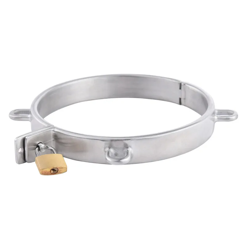 Ошейник из нержавеющей стали с 4 кольцами замок целомудрия БДСМ новая