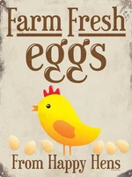 farm fresh eggs tin sign retro mental sign