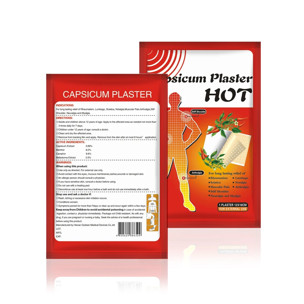 

12x18cm(500bags/lot)Chinese herbal therapy plaster relax muscle pain relief patch effective chilli plaster