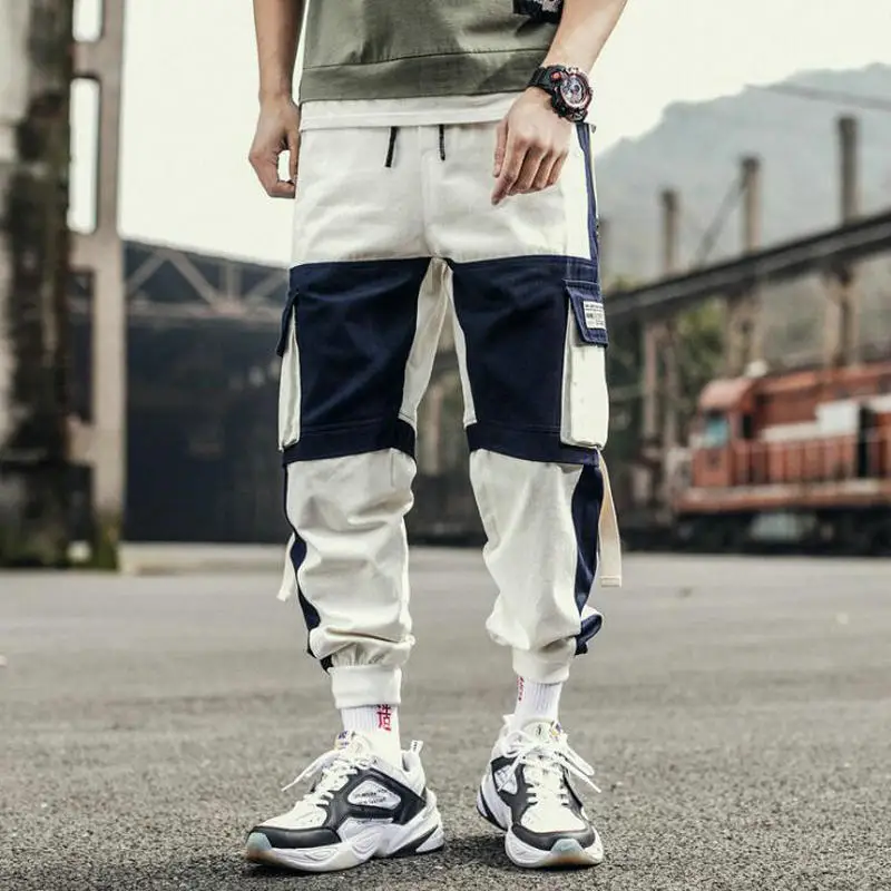 Джоггеры мужские брюки-карго, уличная одежда 2020, повседневные спортивные брюки в стиле хип-хоп с карманами, мужские Модные брюки в стиле Хар...