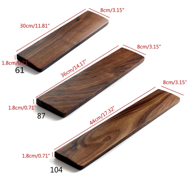 

Walnut Wooden Mechanical Keyboard Wrist Rest Ergonomic Wrist Pad 61 87 104 Keys