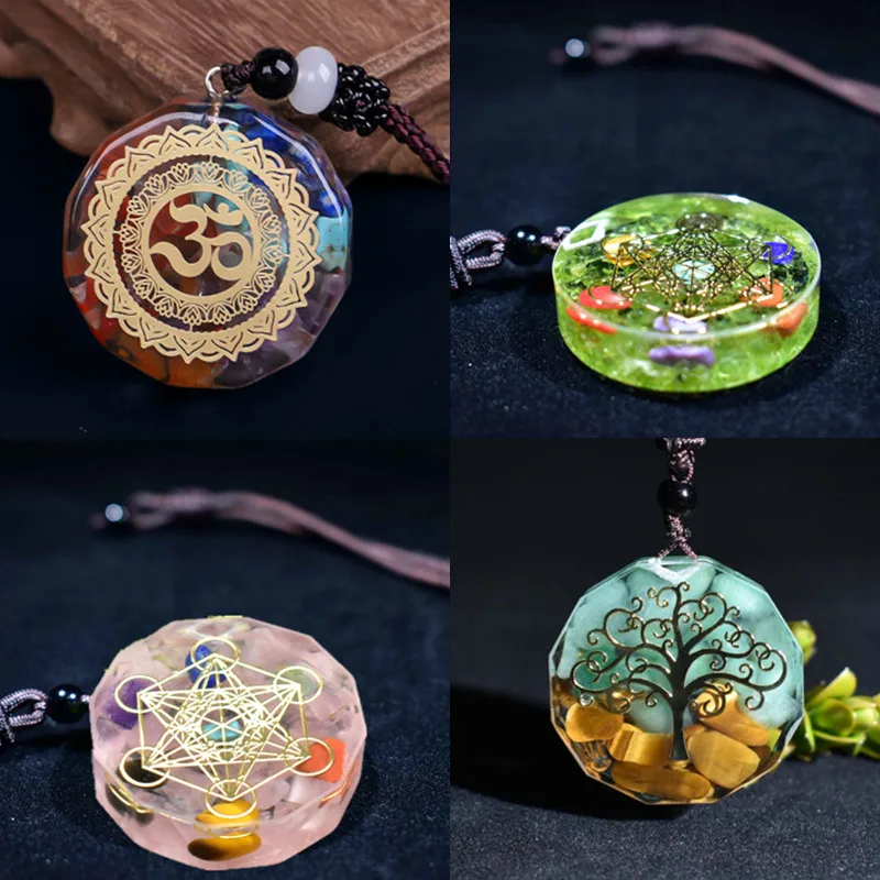

4 Styles Europe The United States Selling New Color Energy Pendant Necklace Drop Glue Into A Handmade Fashion Men And Women