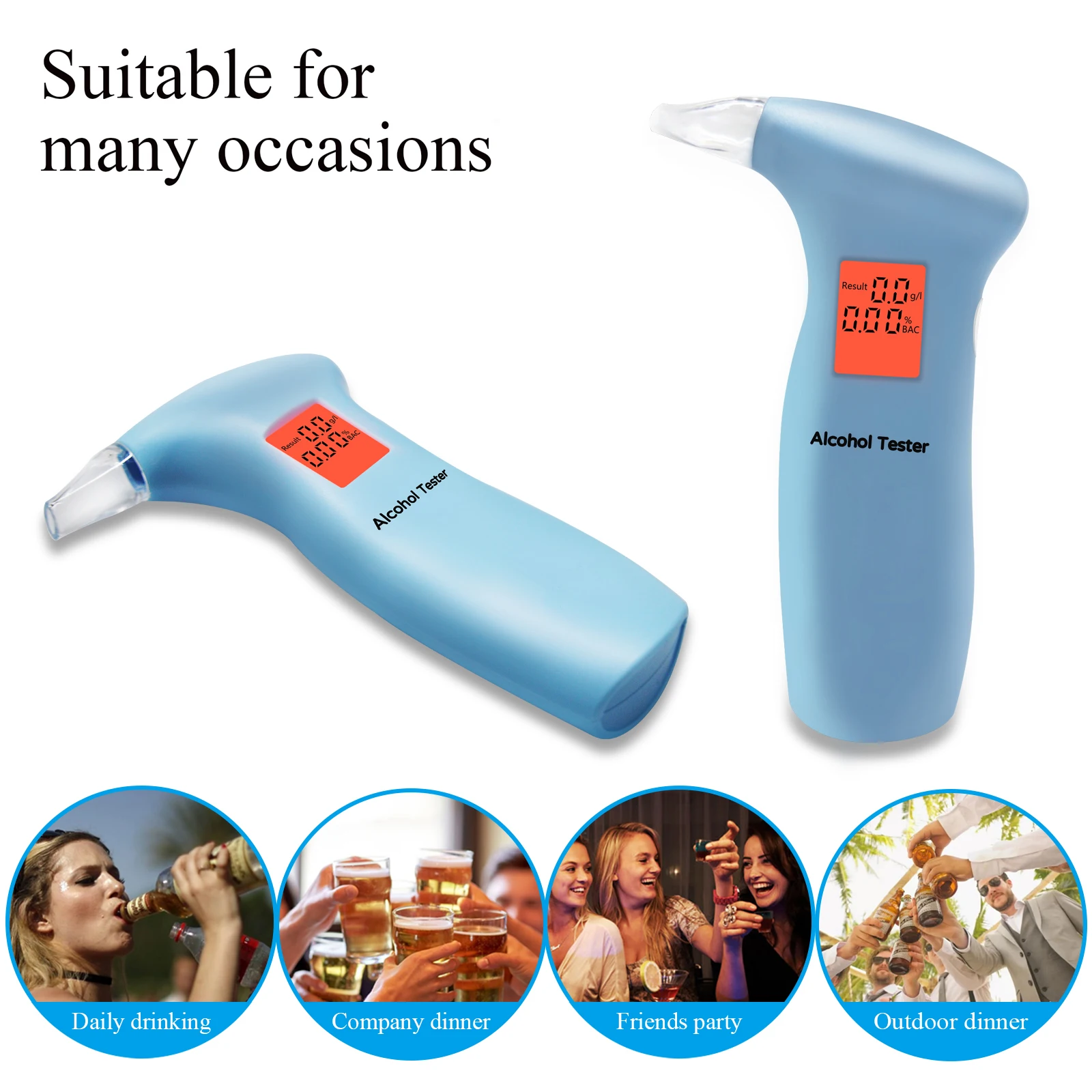 

Alcohol Tester Measuring Drunk Driving Detector Blowing Type Special Check Alarm Meter Artifact Exhaling Drunk Driving Measuring