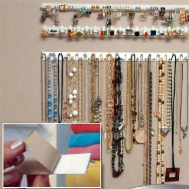 9PCS Adhesive Jewelry Hooks Wall Mount Storage Holder Organizer Display Stand держатель для украшений Jewelry Storage Holders