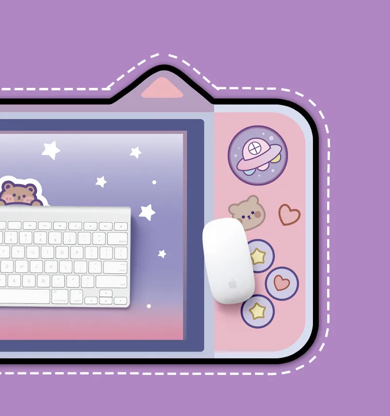 

Cute Mouse Pad Gamer Cat Ear Cartoon Mousepad Grande Large Gaming Kawaii Keyboard Pad Rubber Office Laptop Notebook Desk Mat