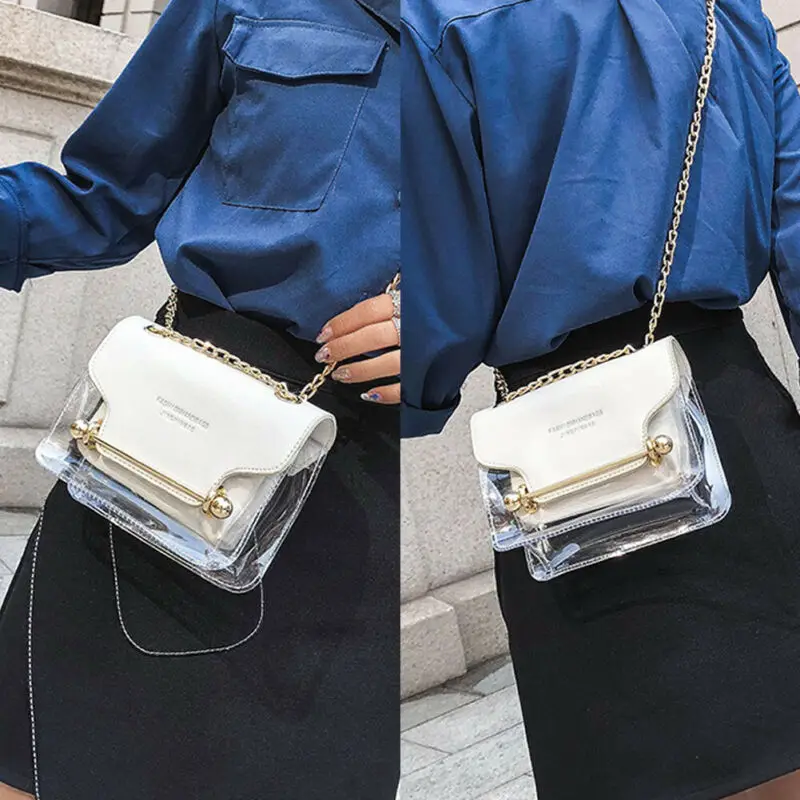 Женская прозрачная сумка через плечо из ПВХ Желейная летняя пляжная