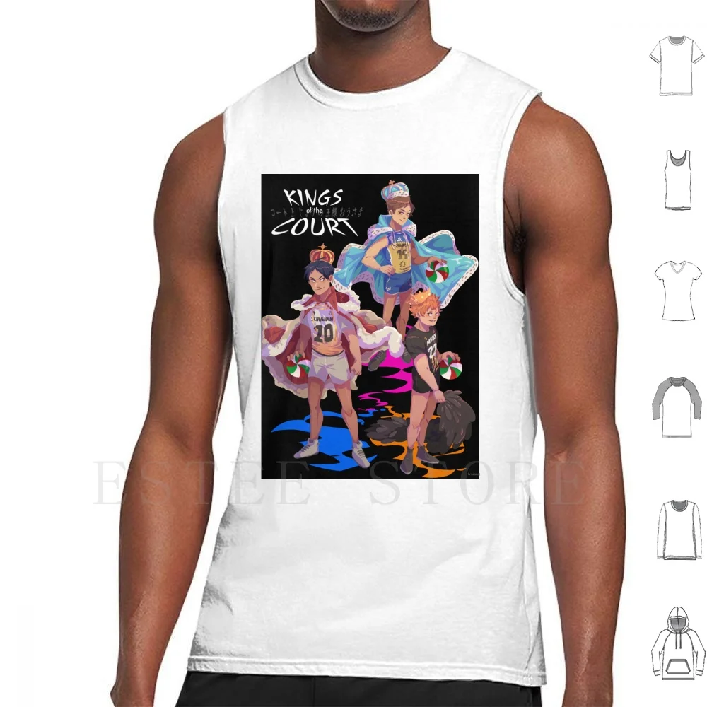 

King Of The Court Tank Tops Vest Sleeveless Haikyuu Oikawa Tooru Hinata Shouyo Kageyama Tobio Kageyama Oikawa Hinata