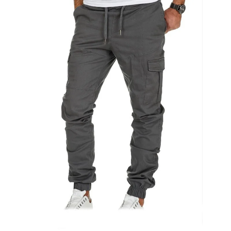 

Elasticated Waist Work Pants Chino Trousers Mens Casual Cargo Joggers Bottoms