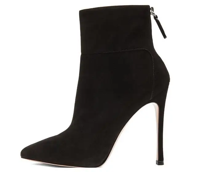 2021 Autumn/winter New High-Heeled Boots for Women Fashion Stiletto Boots Back Zipper Pointy Waterproof Women's Ankle Boots