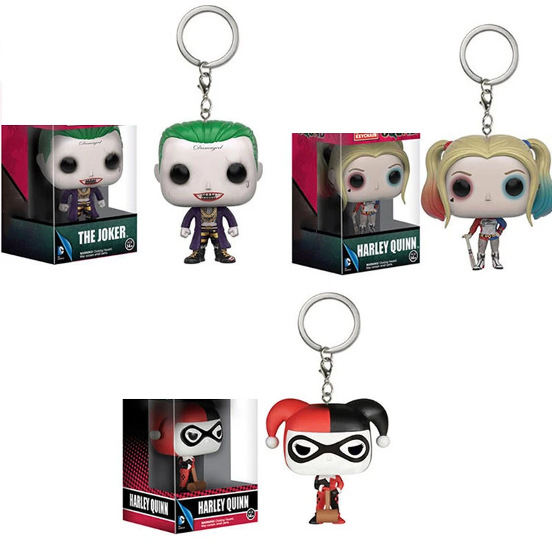 Suicide Squad The Joker &amp Harley Quinn Pocket keychain PVC action Figure Collection Model toys for children gift | Игрушки и хобби