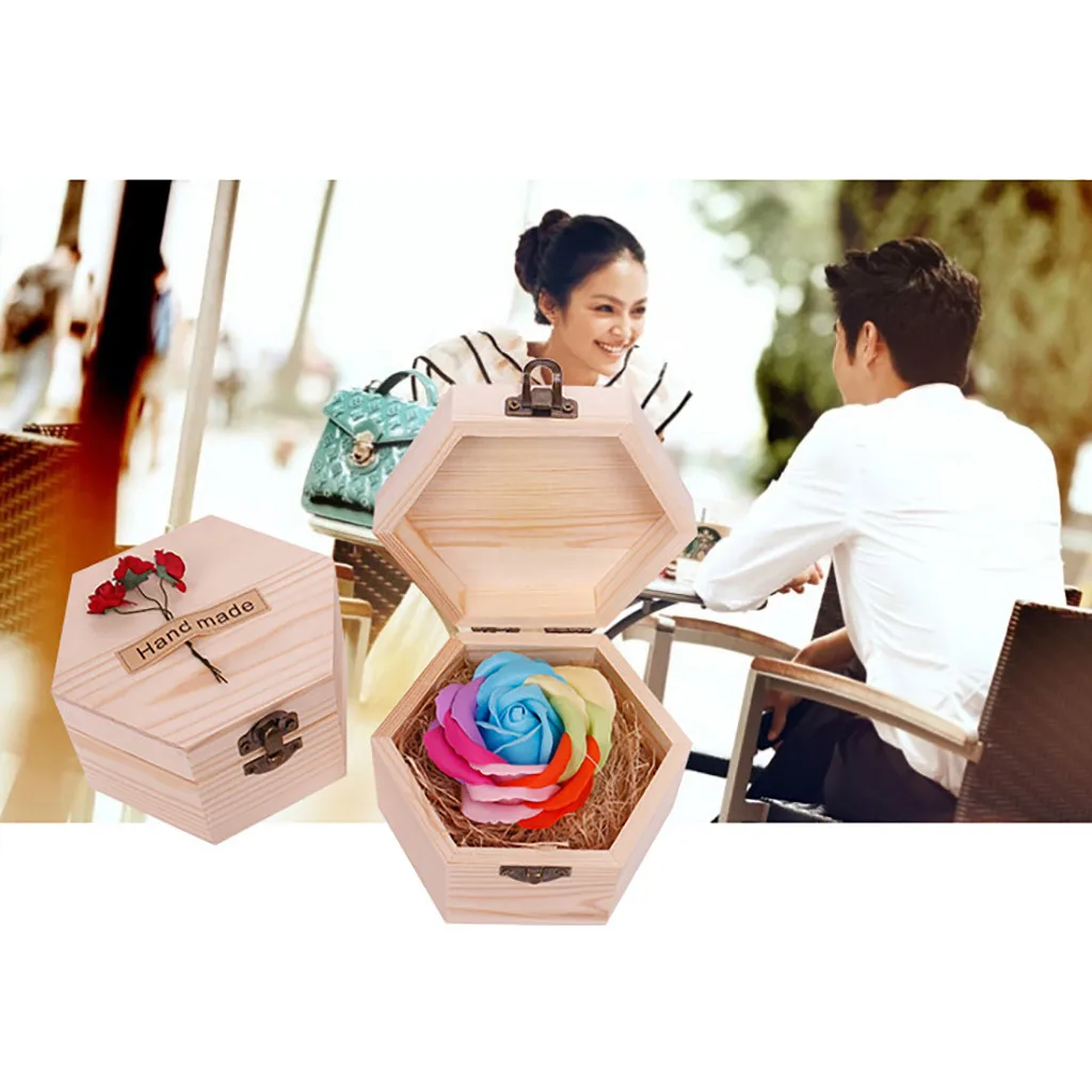 2020 горячие новые продукты Шестигранная деревянная коробка мыло цветок