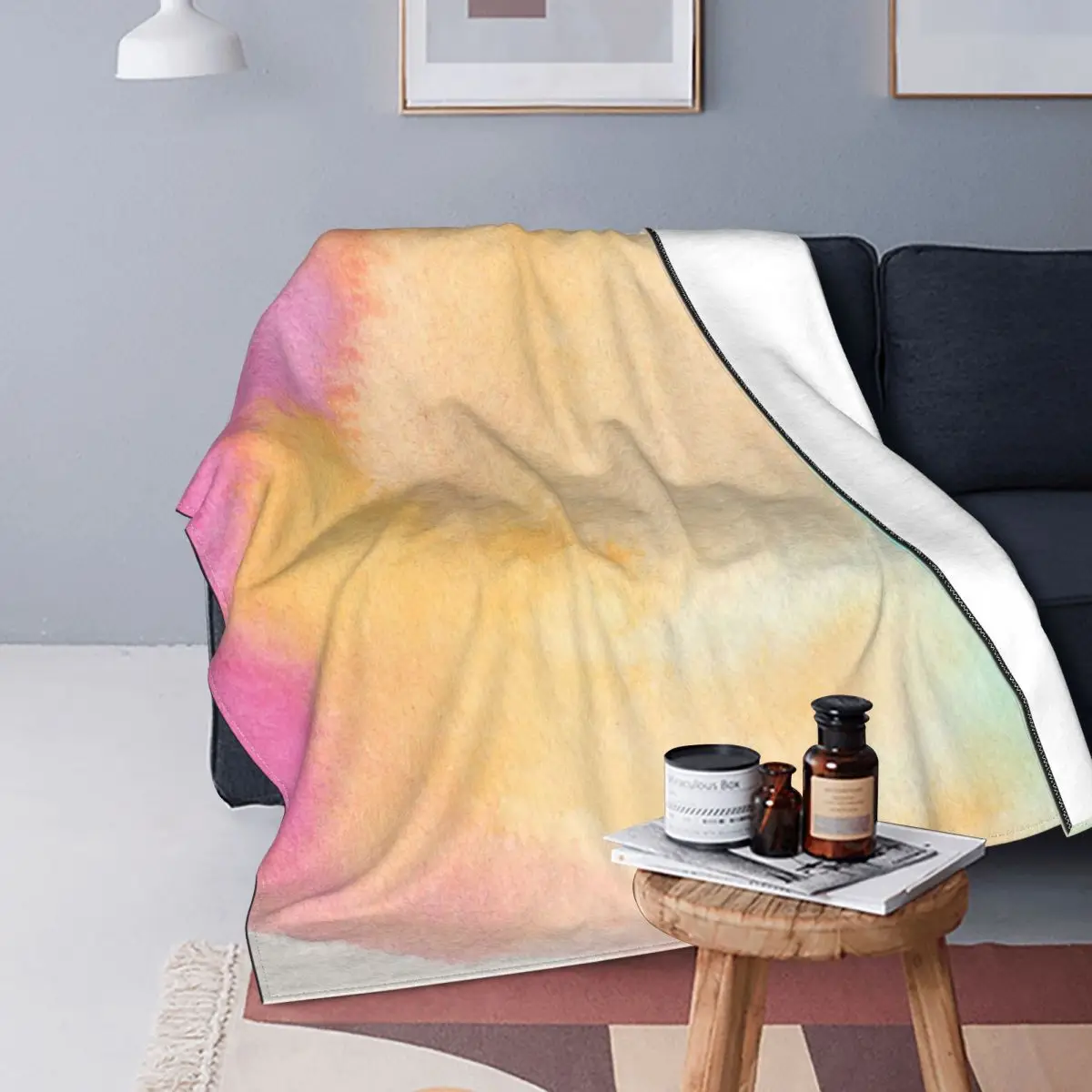 

Одеяло акварельное, красивое многофункциональное мягкое покрывало на флисе с принтом, s для кровати, уличное плюшевое тонкое покрывало