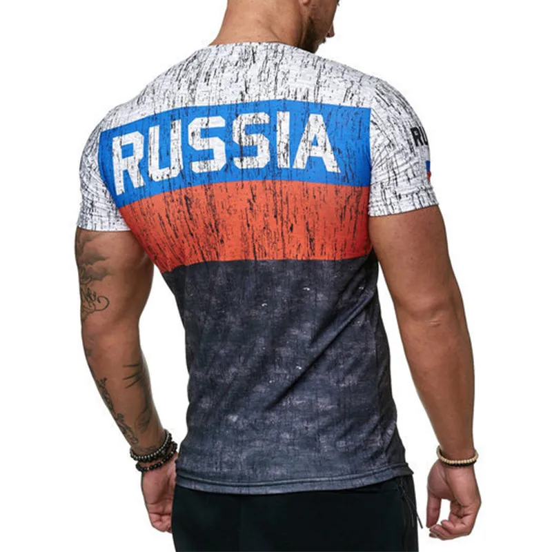 

2021 Hot Sale Summer 3D Printing Spanish Flag Shirt Men's T-shirt Casual Sports Short-sleeved Slim-fit Quick-drying Shirt Tshirt