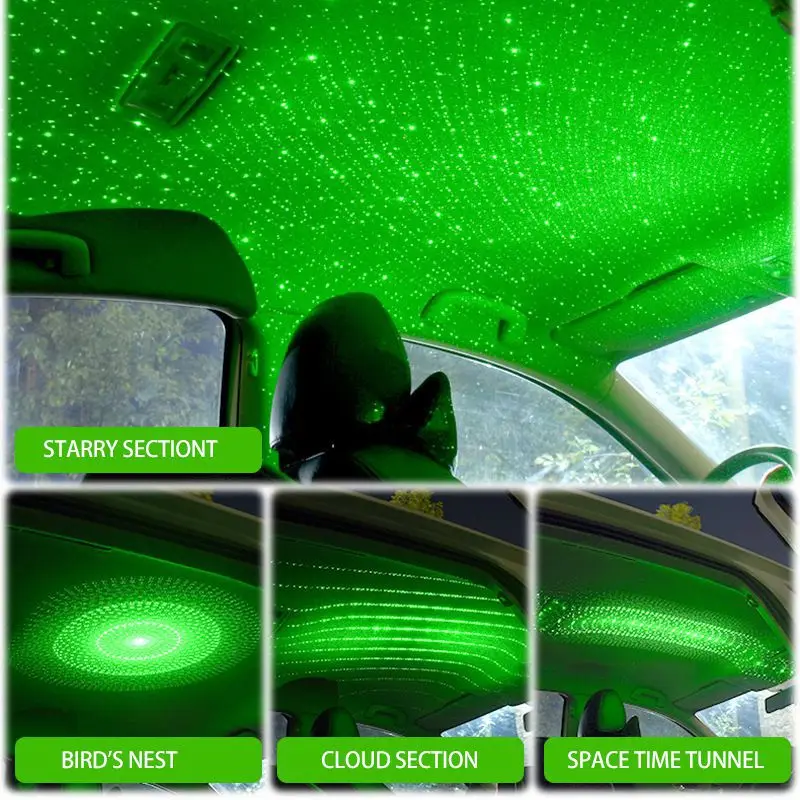 4 in 1 Roof Star Projection Light Romantic USB Night Car Atmosphere Flexible Adjustable Ceiling Decoration For Home | Автомобили и