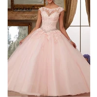 fanshao wd000 quinceanera dresses appliques beads ball gowns sparkly sweet 16 year princess dresses for 15 years vestidos