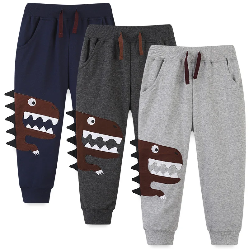 

Jumping Meters Autumn Spring Children's Animals Embroidery Fashion Boys Girls Sweatpants Hot Selling Full Length Drawstring Pant