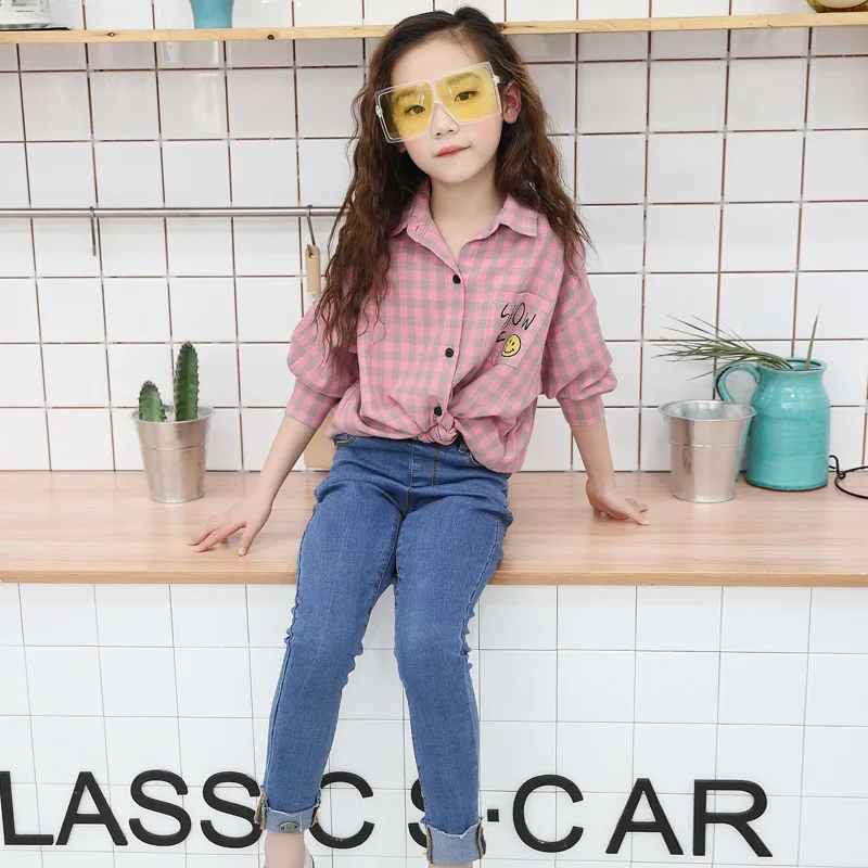 Одежда для маленьких девочек Новинка Весна 2018 свободная рубашка детская