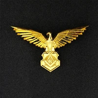 classic gold color masonic brooches eagle brooch pin for men women freemasonry jewelry metal collar pin accessories gifts