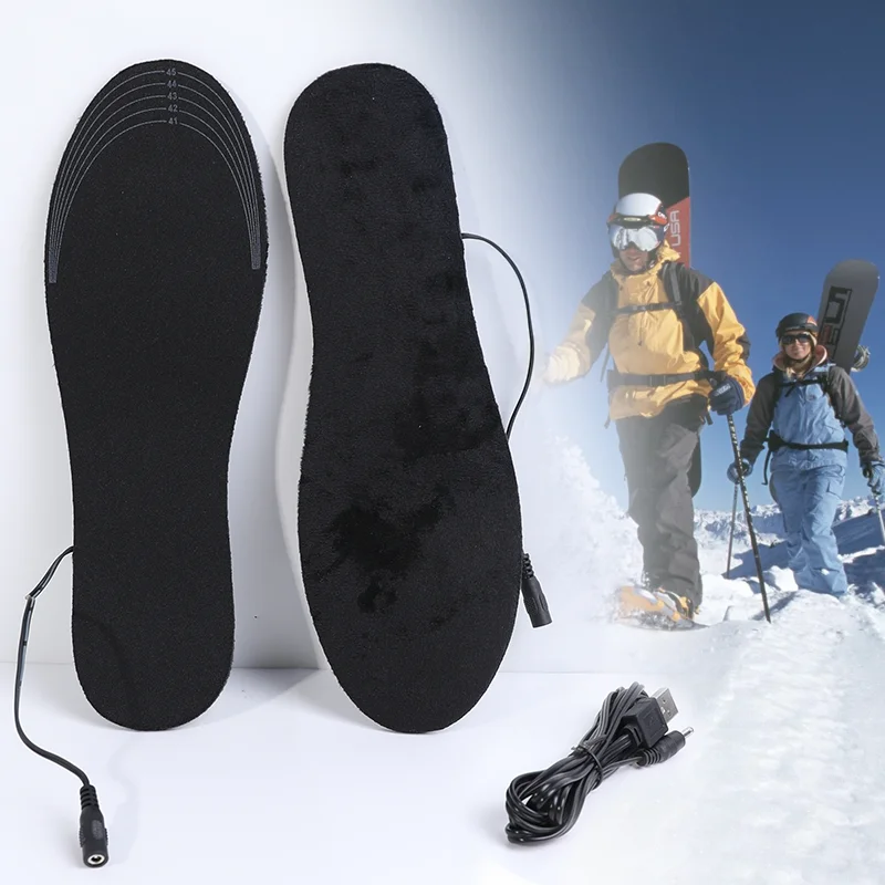 Bangni USB Heat Insoles Sock Washed Inserts Warm Soles Thermal Shoe Pads Inner Cut Keep Feet For Winter Men Women