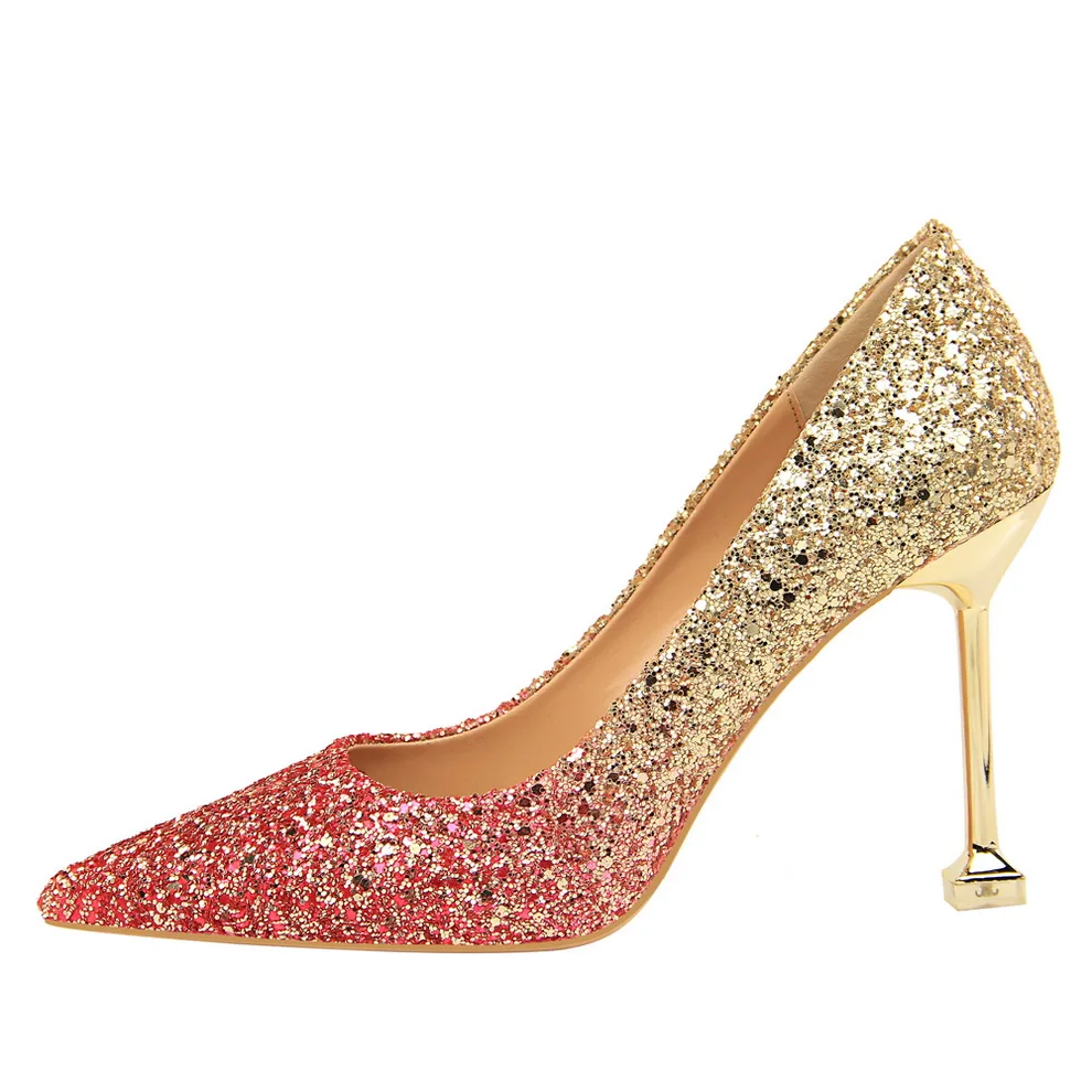 2020 женские туфли на высоком каблуке 9 см пикантные блестящие красные
