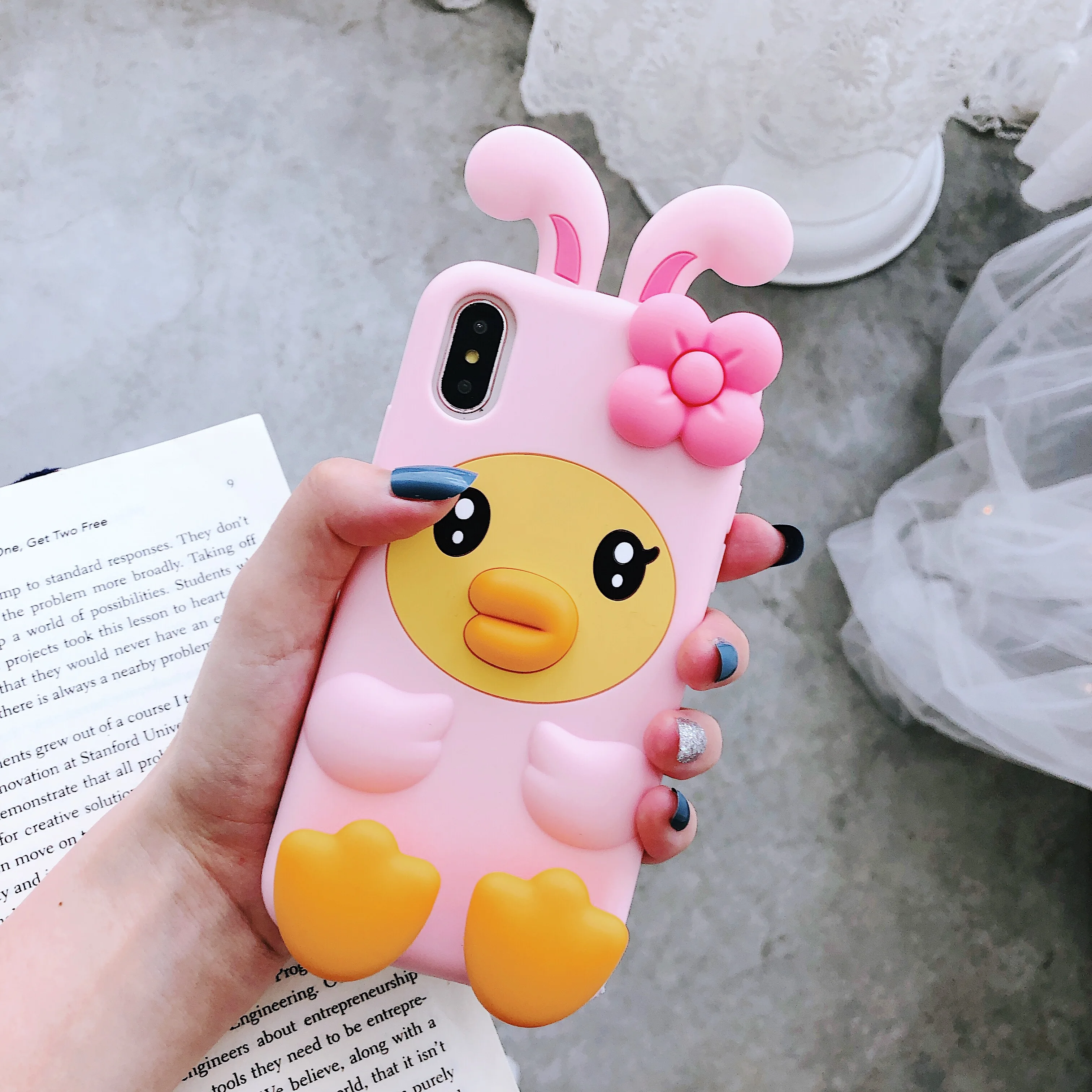 Милый 3D мультяшный чехол для iPhone X XR XS MAX Мягкий защитный телефона с изображением