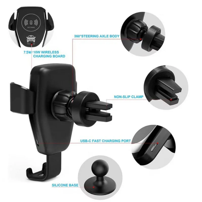 10 Вт QI Беспроводное быстрое зарядное устройство Автомобильный подвес для Samsung S9