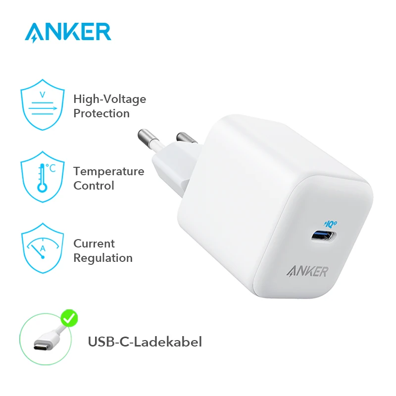 Anker-cargador USB C para iPhone 13, 20W, PIQ 3,0, PowerPort III r&aacute;pido, para iPhone, Xiaomi, Huawei, OnePlus, etc.-0