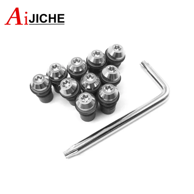 10PCS 5MM Universal Motorcycle Bolts Screws Kit Windscreen Windshield Cafe Racer Motocross For Honda CB400 VTEC CBR600 F4 F4I | Автомобили