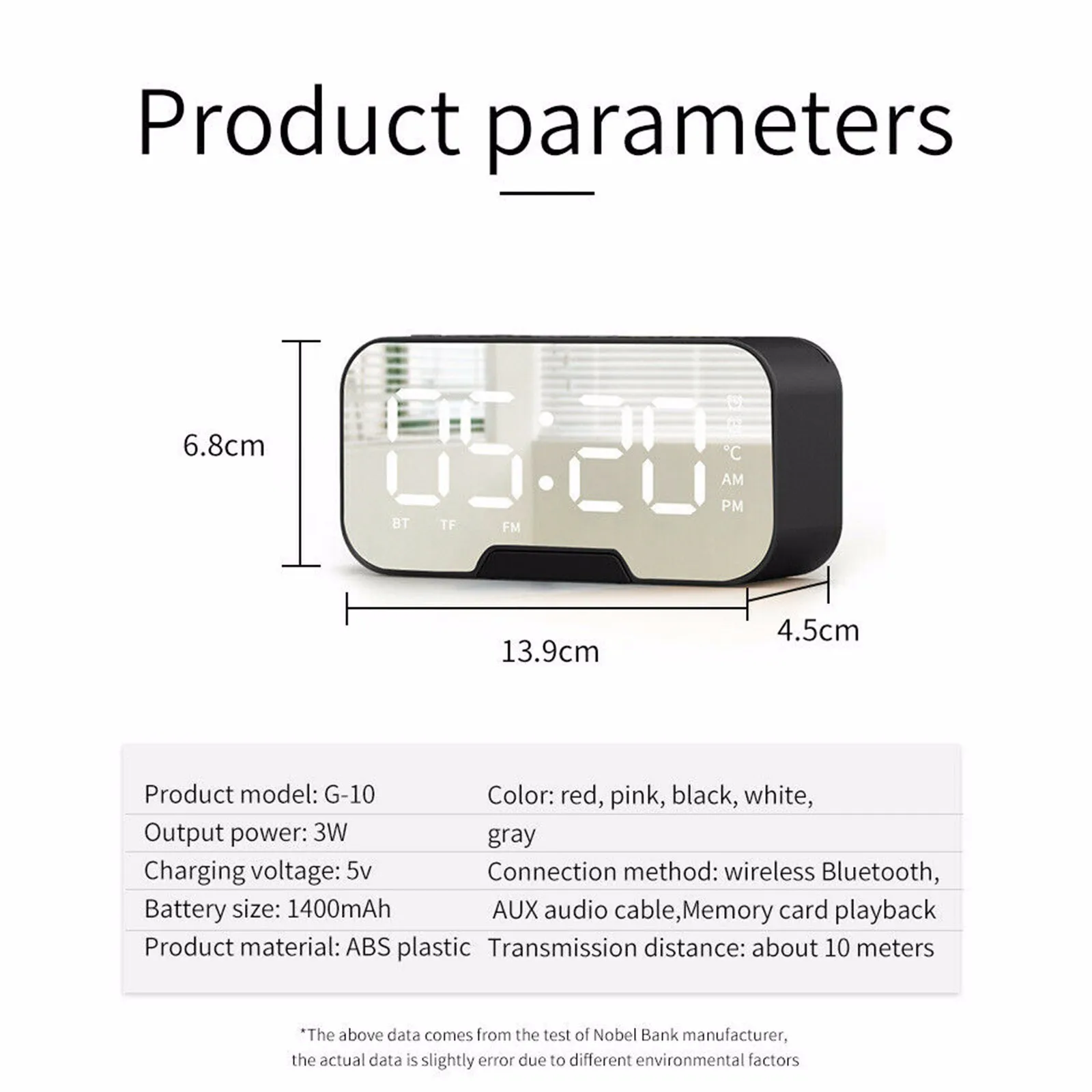 Цифровой светодиодный Будильник с USB зарядкой FM радио беспроводной Bluetooth