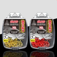 small mini competition fishing hook gold red pocket h diamond japan hooks barbed fishhook lot 40 pieces size 0 8 8