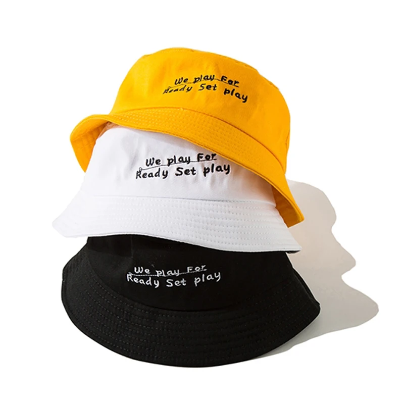 Бренд Вышивка буквы We Play for Ready Bucket Hats летняя шляпа Пляжная для путешествий