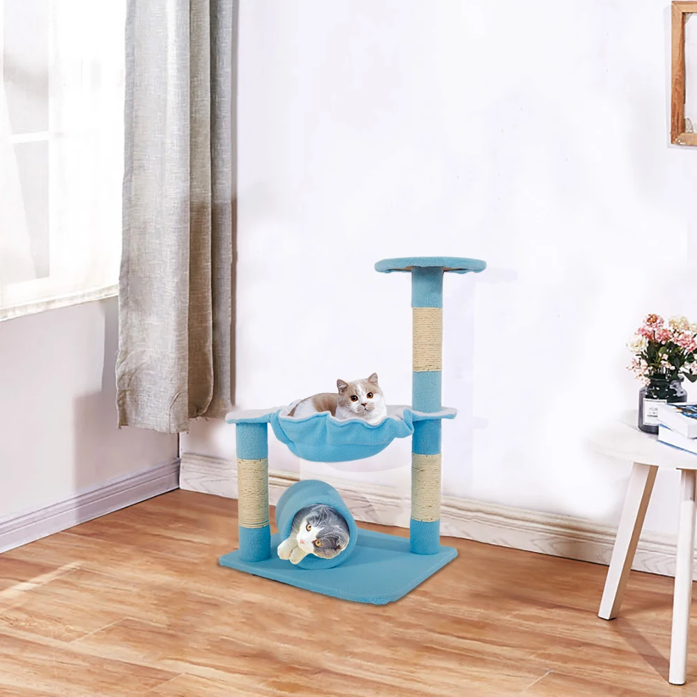 

M51 28" Stable Cute Sisal Cat Climb Holder Cat Tower Lamb Blue