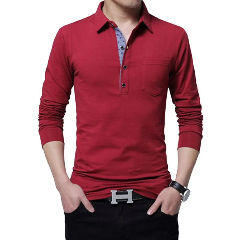 Новинка 5XL Мужская рубашка поло с длинным рукавом Весенняя тонкая хлопковая