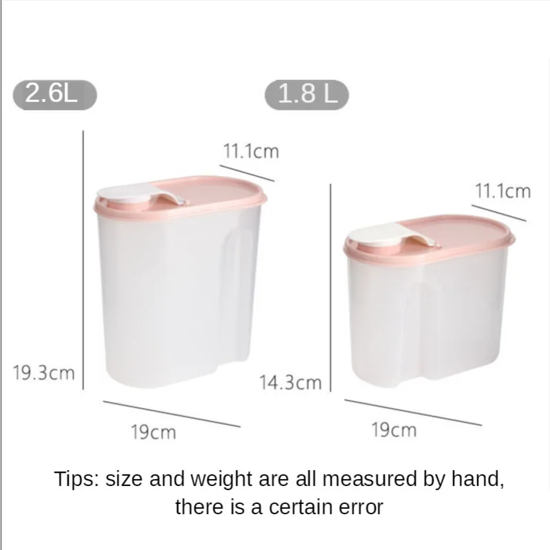 

18.L-2.6LPlastic Cereal Dispenser Storage Box Kitchen Food Grain Rice Container Portable Organizer Grain Storage Cans