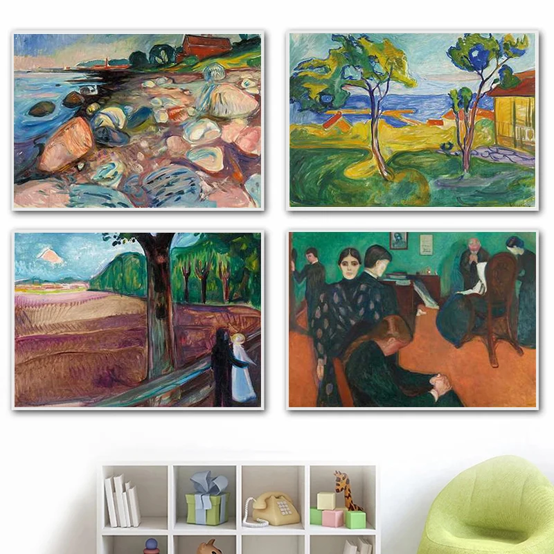 Современная картина Эдвард мунч кричащая Картина на холсте Постер печатные