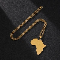 houwu factory customized personalized big size women men african map pendant 316 stainless steel necklace jewelry