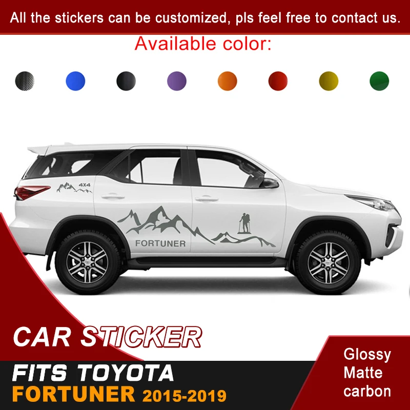 Подходит для Toyota Fortuner 2015 2016 2017 2018 2019 автомобильные наклейки с боковым гоночным